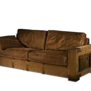 Hunter 2,5-zitsbank Africaleder Tabac / canvas