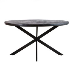 Eettafel Steven 140cm rond mango dark