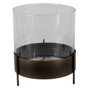 Kaarsenstandaard glas en metaal large